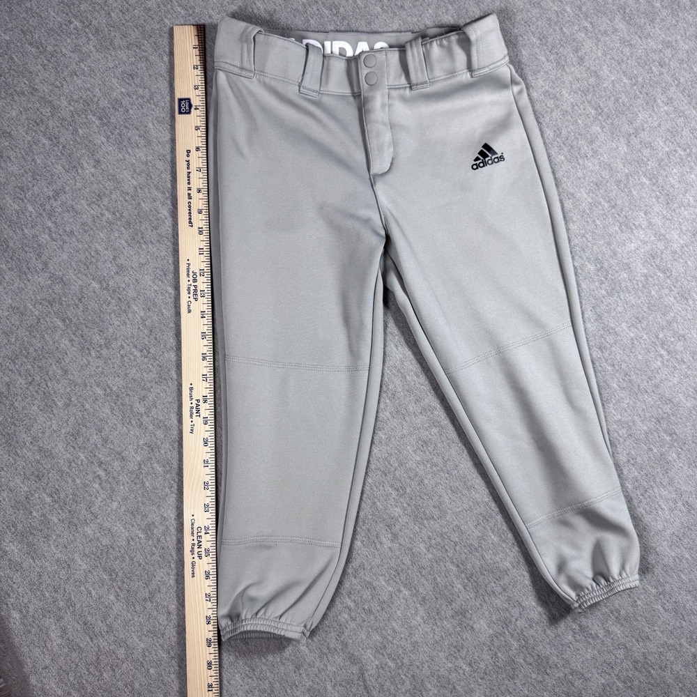 Adidas Womens Softball Pants Gray Aeroready Stretch Pocket Snap Sz Small - Picture 6 of 8